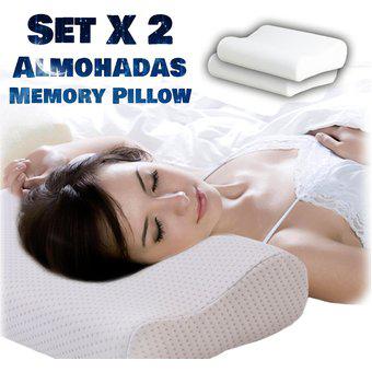 SET X 2 Almohadas Memory Pillow Indeformable - Con Funda