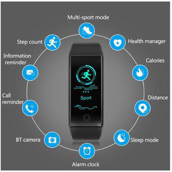 Smartwatch Qw18 Smartband Fitness Reloj Sumergible Negro