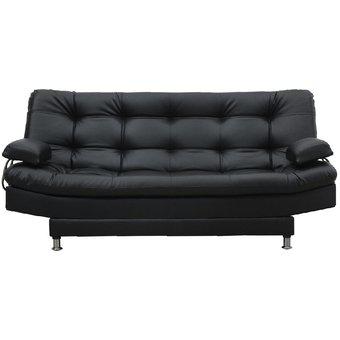 Sofa cama 3 posiciones,con brazos, color negro, Moltochic