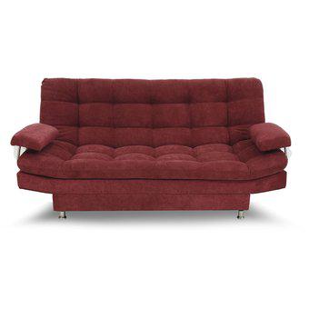Sofa cama 3 posiciones, con brazos, color rojo, Moltochic