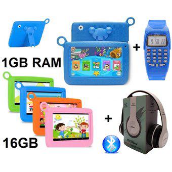 Tablet Niños 1GB RAM 16GB + Reloj + Audifonos BT + Funda