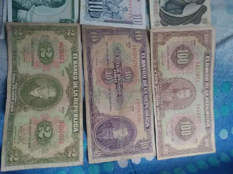 Vendo o cambió tres billetes antiguos colombiano