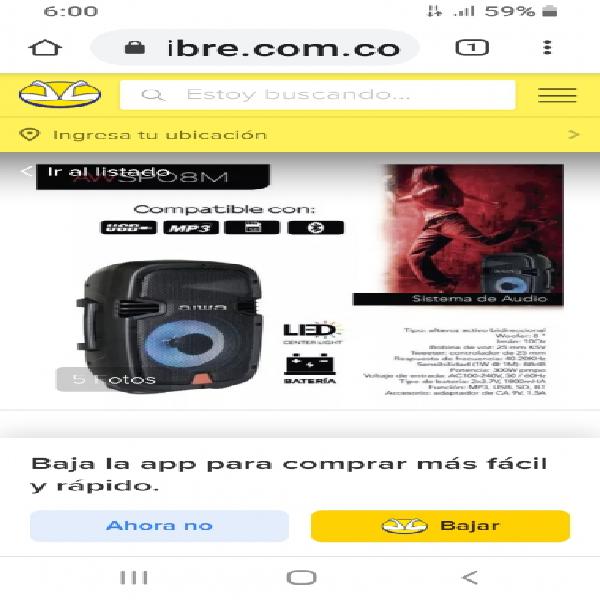 Cabina sonido aiwa 8