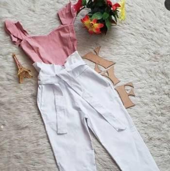 Conjunto pantalon y blusa rosa