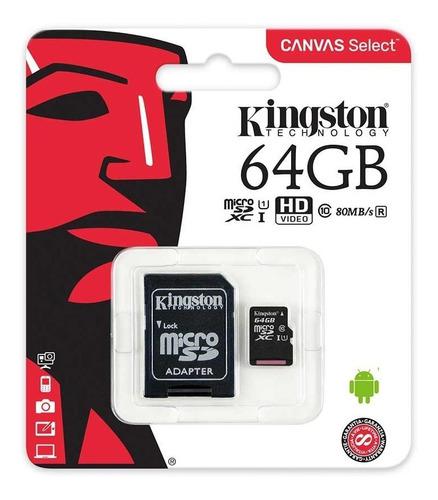 Memoria Micro Sd Kingston 64 Gb Clase 10 Original