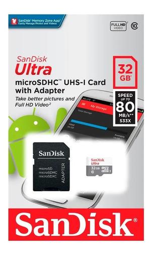 Memoria Micro Sd Sandisk Ultra 32gb Clase 10 Original 100%