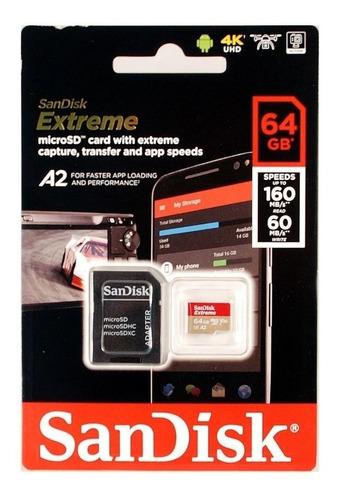 Memoria Micro Sd Sandisk Xtreme 64gb 160mbs A2 U3 V30 Cod610