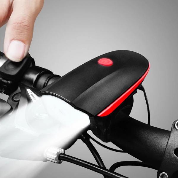 Linterna para bicicleta con pito recargable