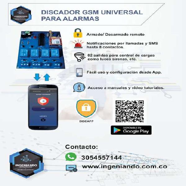 Discador - comunicador de alarma GSM universal