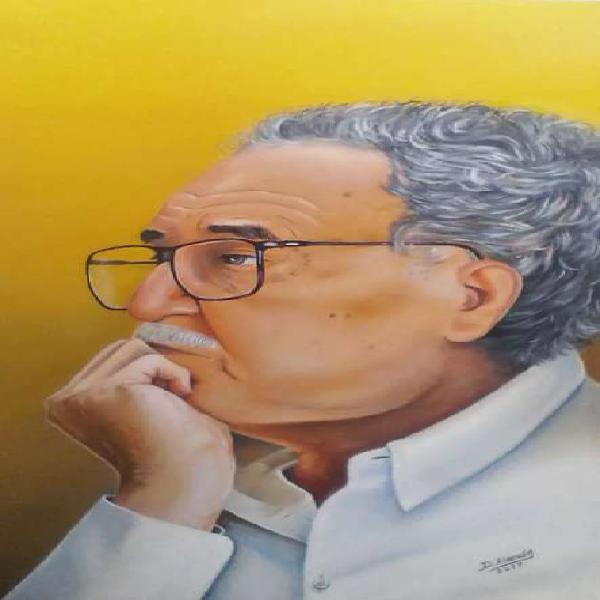 Retrato al oleo de Gabo