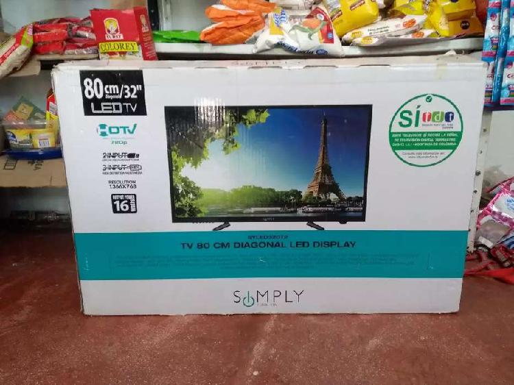 TV Marca Simply Ultrafino de 32 pulgadas Con su imagen Full