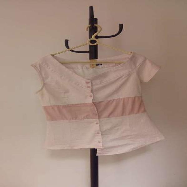 Blusa en curuba y beige