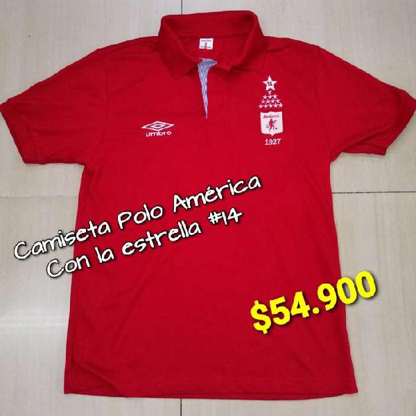 CAMISETA POLO CAMIBUZO AMERICA ROJO CON LA ESTRELLA 14