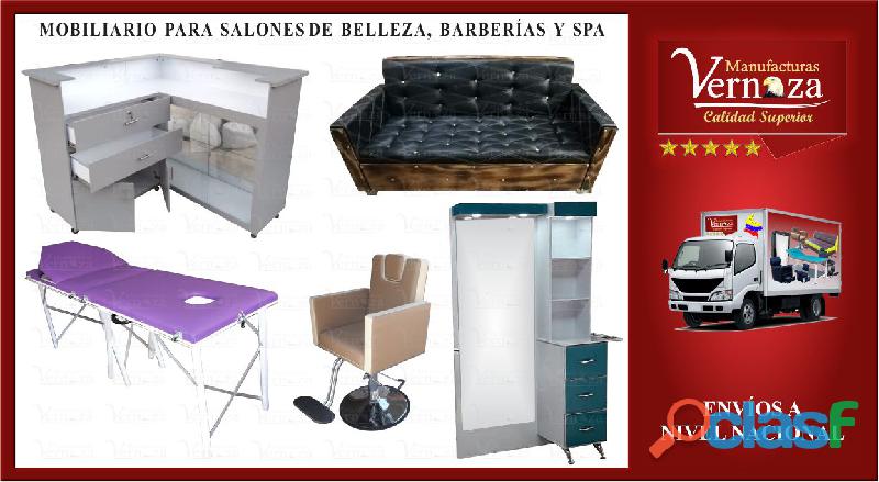 ELEGANTE MOBILIARIO NUEVO PARA PELUQUERIAS LUJOSAS