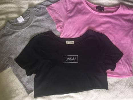 Pack 3 camisas tipo crop top