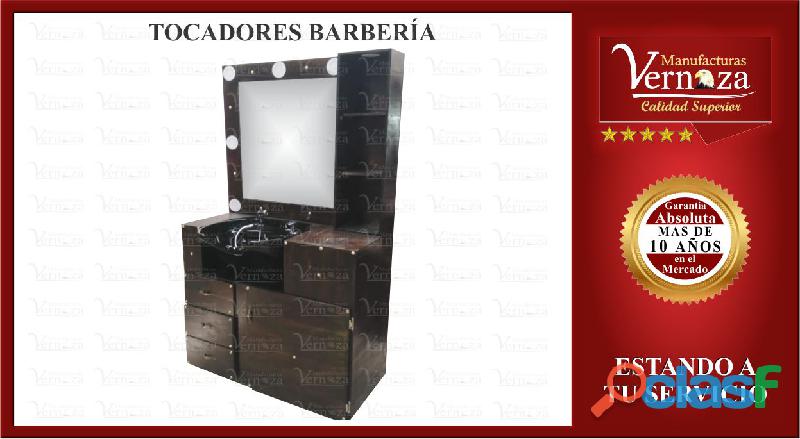 12 TOCADOR PARA BARBERIA CON BRILLANTES LUCES LED