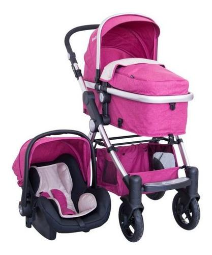 Coche Travel System Con Moises Silla Carro Tainy Deluxe Rosa