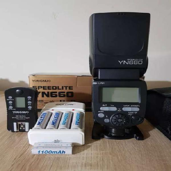 Flash Yn660 + RF 605 Yongnuo para Canon