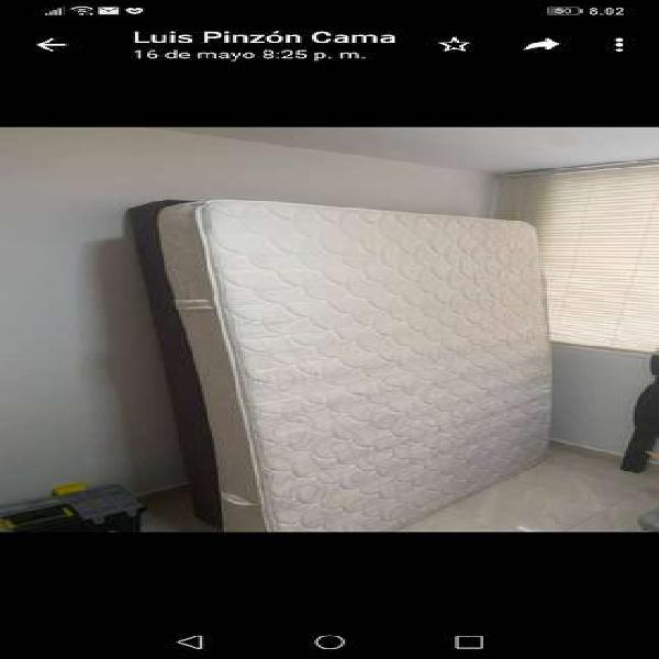 Se vende cama doble (somier base cama doble) más colchón