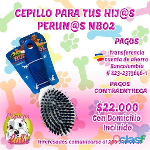 CEPILLO PARA PERROS AZUL