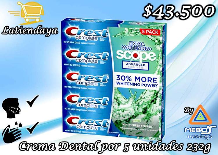 Crema dental crest P&G 5 unidades 232g