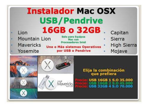 Mac Osx Usb 16gb -1 Sistema Operativo Original En La Usb