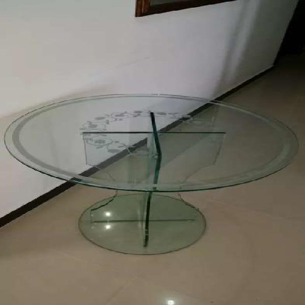 Mesa de vidrio redonda