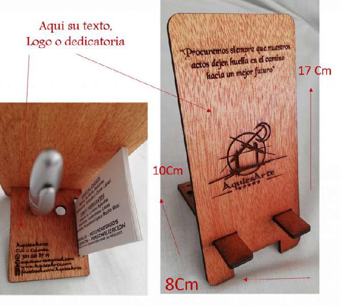 Porta celular PERSONALIZADO (recordatorio, regalo, madera)