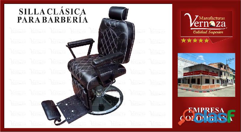 16 .. SILLA DE BARBERIA CON REPOSA PIES, MATERIALES DE