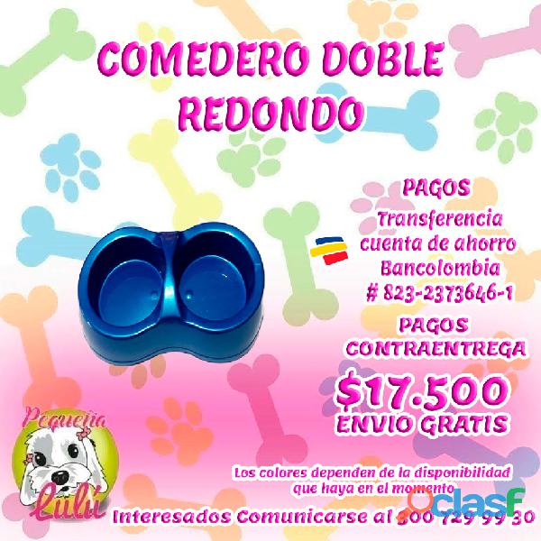 COMEDERO PARA PERROS DOBLE REDONDO