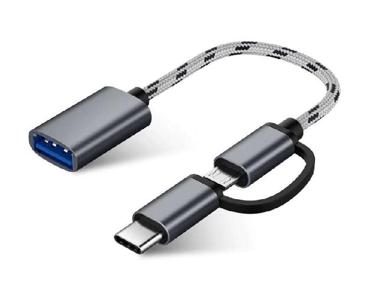 Cable Convertidor Tipo C Y Micro USB a Usb 3.0 OTG Celulares