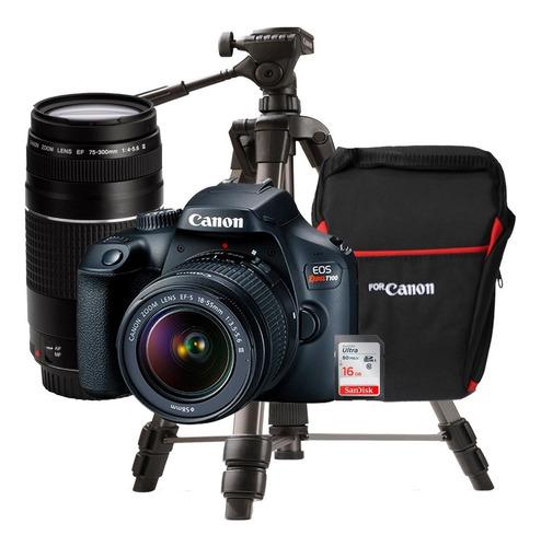 Camara Canon Eos T100 + Lente 18-55 + Lente 75-300