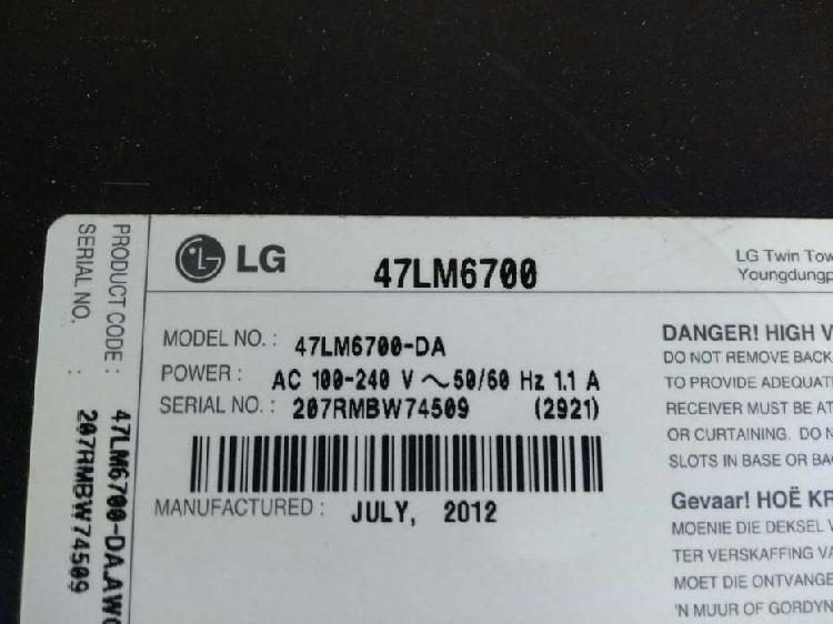 Tv Lg 47lm6700 para Repuesto