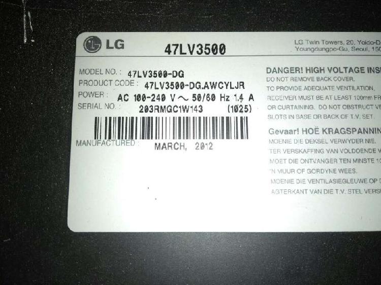 Tv Lg 47lv3500 para Repuesto