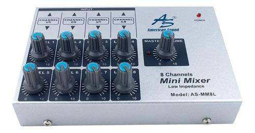 Mini Mixer American Sound 8 Canales Impedancia Baja