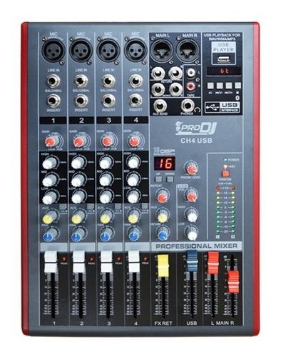 Mixer Consola De 4 Canales Pro Dj Ch4usb Bluetooth Prodj Ch4