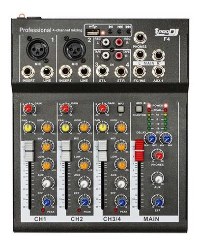 Mixer Consola Pro Dj F4 Mezlador Prodj F4 Usb Reproductor