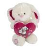 Perro de peluche blanco Corazón Rosa