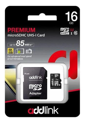 Memoria Addlink Micro Sd + Adapt Sd 16 Gb Clase 10