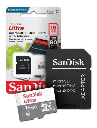 Memoria Sandisk Micro Sd+adapt 16gb 80 Mbs