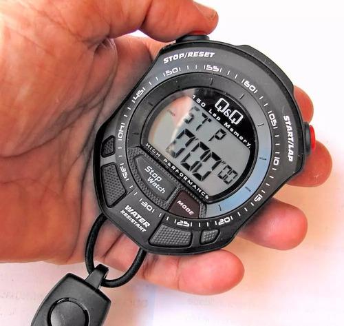 Cronometro Profesional Q&q 150 Tiempos Timer Reloj Wr 50mt