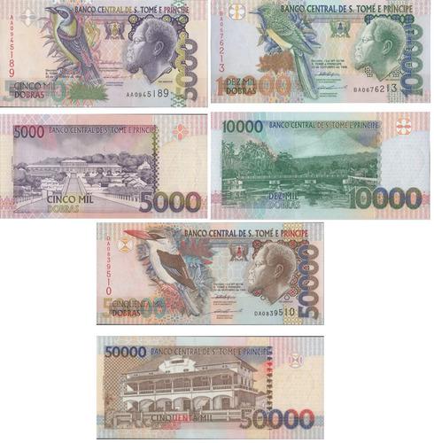 Set Billetes St. Tomé & Príncipe Dobras 1996 Papel Moneda