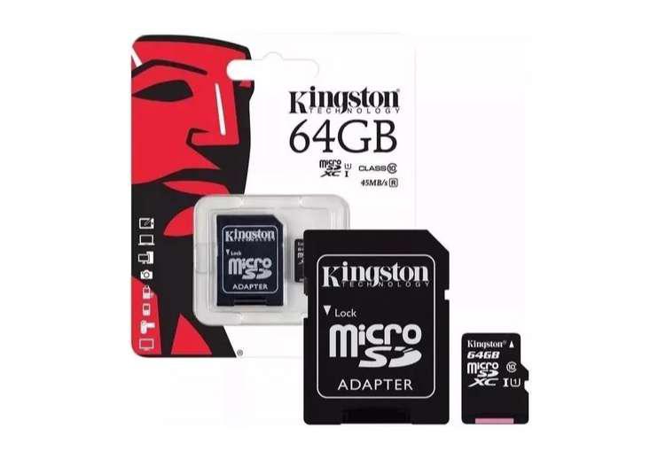 Memoria Micro Sd 64gb Kingston + Adaptador