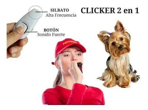 Nuevo Clicker 2 En 1 Adiestra Entrena Con Click O Silbato