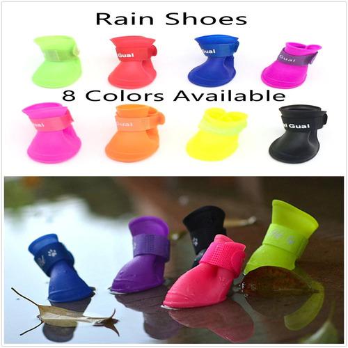 Zapatos Tipo Bota En Silicona Impermeable Para Perro Talla M