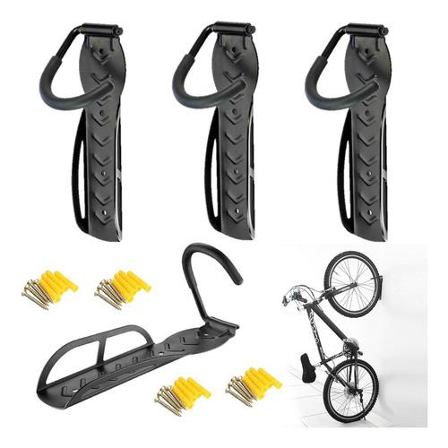4 X Soporte Pared Para Bicicletas +chazos+tornillo9001-negro