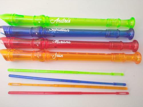 Flautas De Colores Con Forro Y Limpiador+personalizada