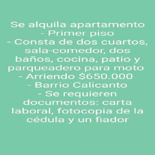 Se alquila apartamento en el barrio calicanto