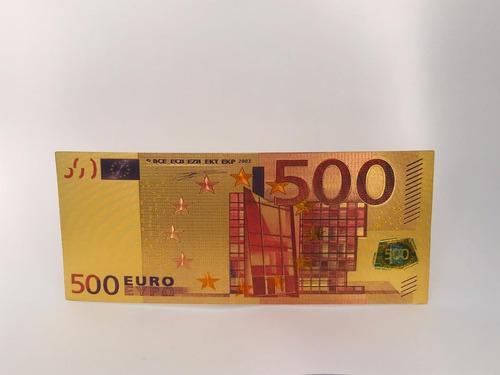 Billete De 500 Euros Dorada Plastificado Suerte