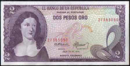 Colombia 2 Pesos 20 Jul 1976 Bgw096